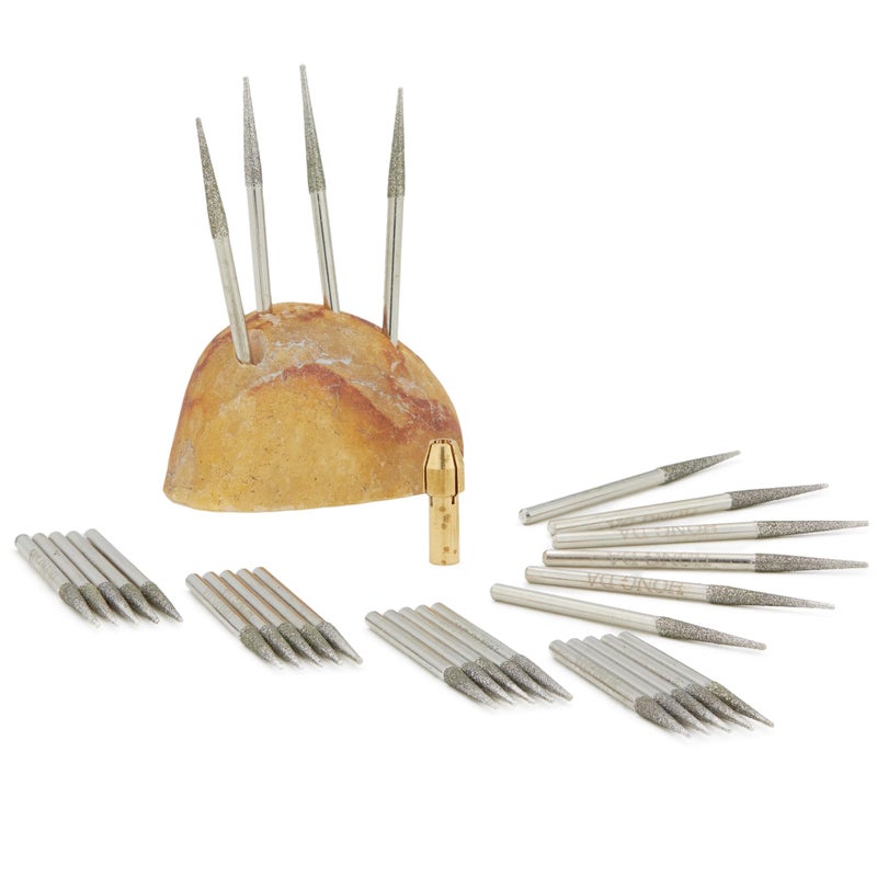 JINGLING 2.5mm Diamond Grinding Head Tapered Bits Carving Burrs Shank 3/32â€œ for Nail Drill Pack of 30Pcs - Image 5